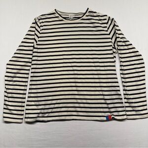 KULE Navy & Cream Striped Long Sleeve Breton Tee XS
